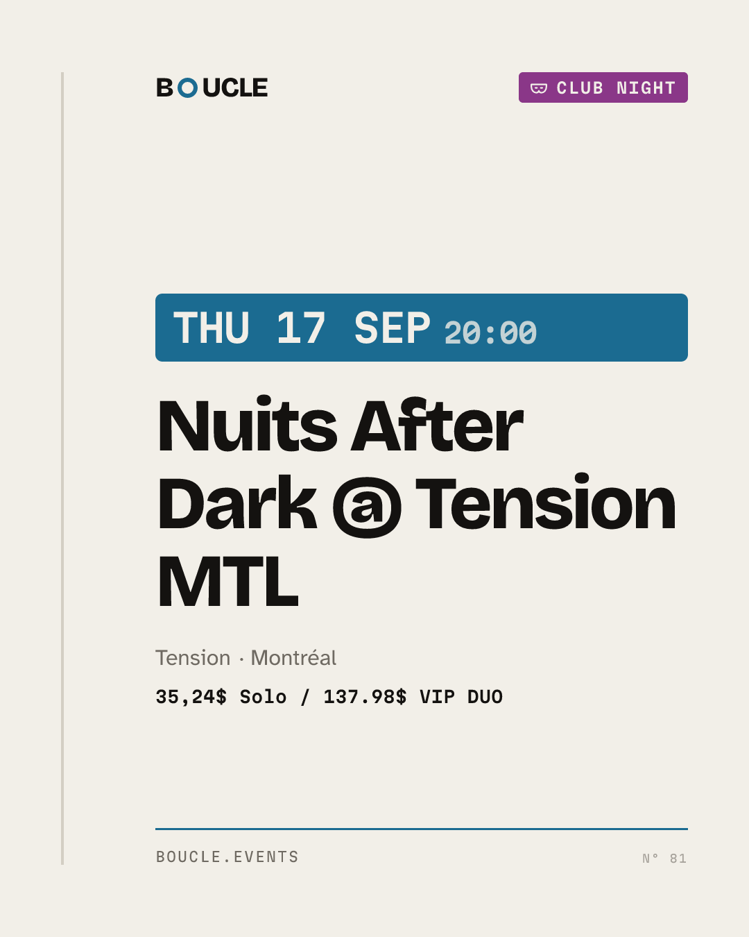 Nuits After Dark @ Tension MTL